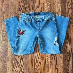 Talbots Flawless 5-Pocket Embroidered Cropped Jeans Size 2p